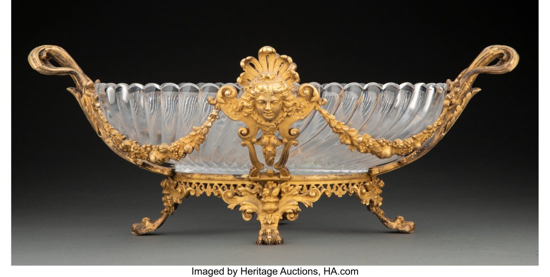A Baccarat-Style Gilt Bronze-Mounted Glass Cente (1 of 3)