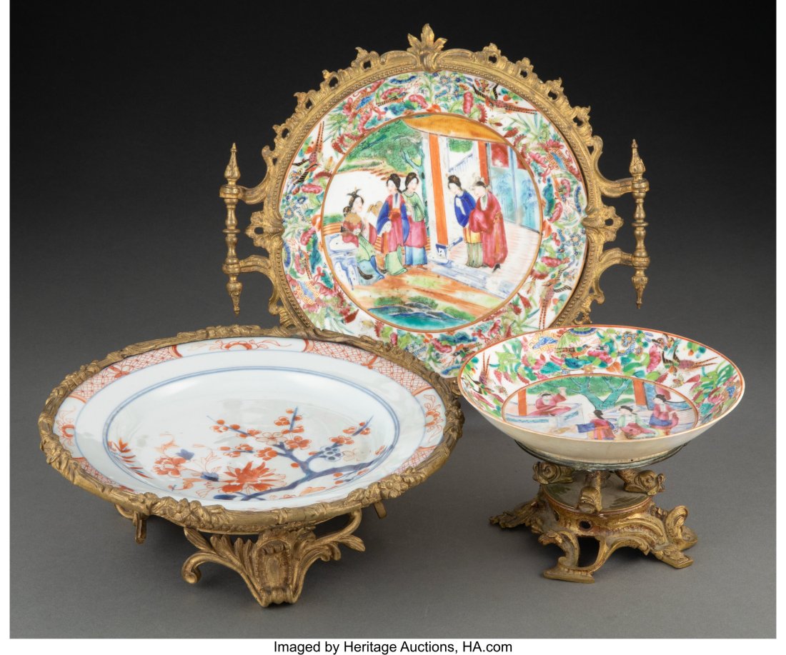 Three Chinese Export Gilt Bronze Canton Famille (1 of 3)