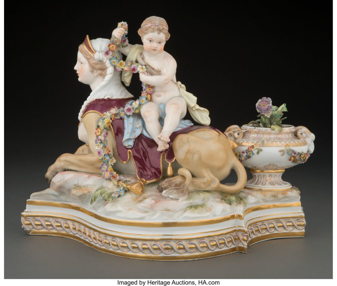 A Meissen Partial-Gilt Porcelain Figural Group (1 of 5)