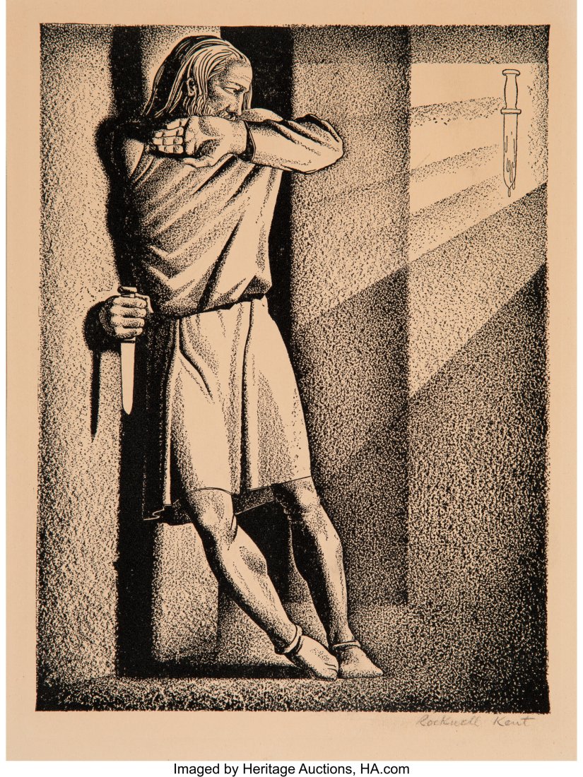 Rockwell Kent (American, 1882-1971) Macbeth, fro: Rockwell Kent (American, 1882-1971) Macbeth, from The Complete Works Of William Shakespeare portfolio, 1936 Lithograph on paper 6-1/4 x 8-3/8 inches (15&period