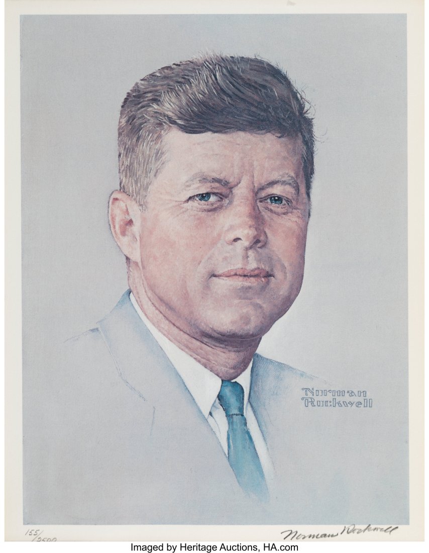 Norman Rockwell (American, 1894-1978) John F. Ke: Norman Rockwell (American, 1894-1978) John F. Kennedy, 1976 Offset Lithograph in colors on paper 15-3/4 x 12 inches (40.0 x 30.5 cm) (imag