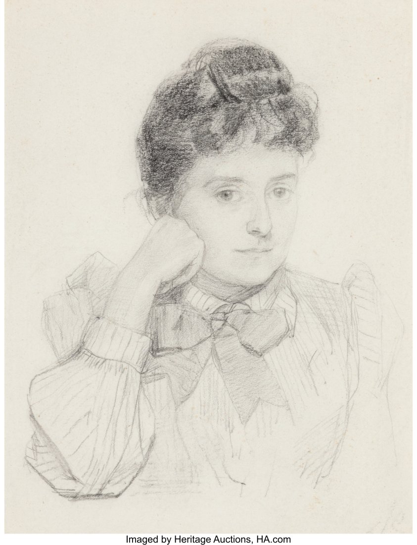 Anna Gildemeester (Dutch, 1867-1945) Self Portra: Anna Gildemeester (Dutch, 1867-1945) Self Portrait Pencil and charcoal on paper 9-1/4 x 6-3/4 inches (23.5 x 17.1 cm) (sight) Initialed lower 