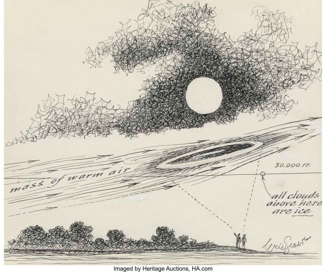 Eric Sloane (American, 1905-1985) In Flight; Spa: Eric Sloane (American, 1905-1985) In Flight; Spacious Skies; Almanac (group of 3 works) Mixed media on paper, each 21-1/2 x 8-1/2 inches (54&peri