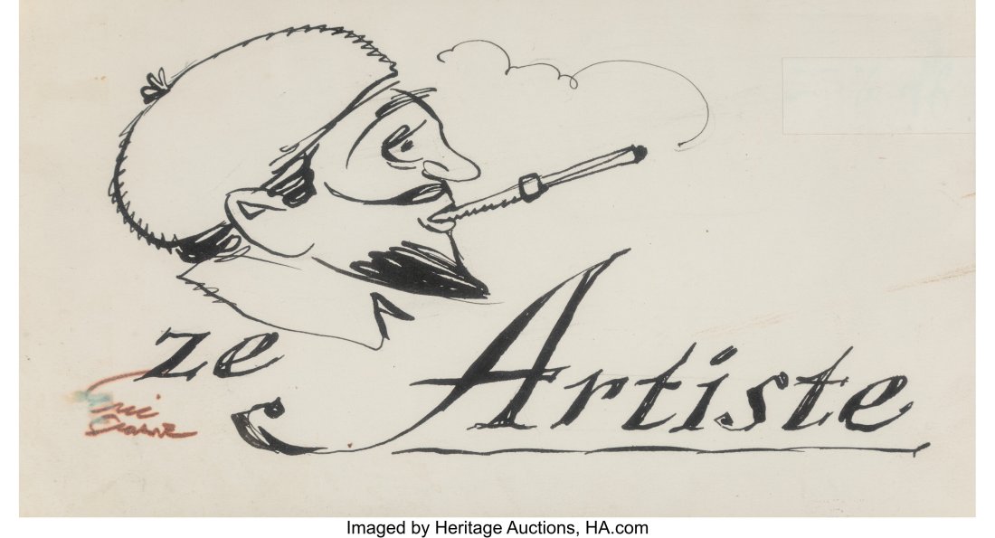 Eric Sloane (American, 1905-1985) Ze Artiste; A: Eric Sloane (American, 1905-1985) Ze Artiste; A Work of Art; The First Muff (group of 3 works) Mixed media on paper, each 6 x 9 inches (15.2 x 22&