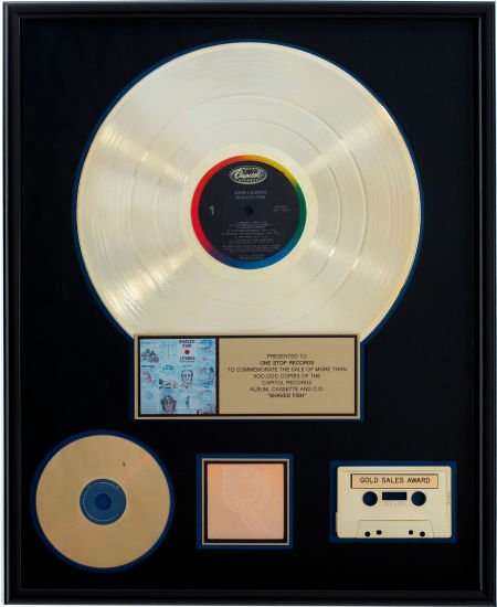 Beatles Related - John Lennon Shaved Fish RIAA G: Beatles Related - John Lennon Shaved Fish RIAA Gold Album A