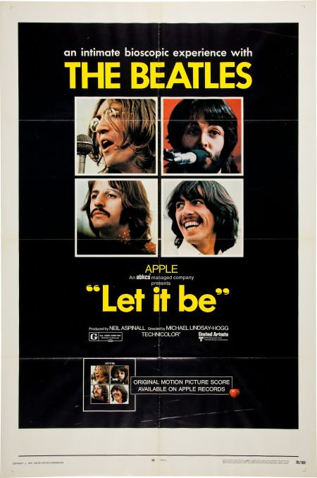 Beatles Let It Be Movie Poster (United Artists, : Beatles Let It Be Movie Poster (United Artists, 1970).&n