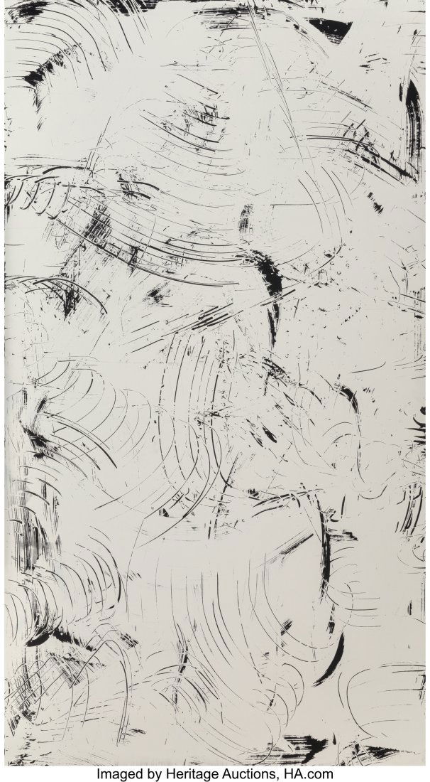 Bill Komoski (b. 1954) Untitled, 1990 Acrylic an: Bill Komoski (b. 1954) Untitled, 1990 Acrylic and modeling paste on canvas 90 x 50 inches (228.6 x 127 cm) Signed and dated on the reverse: Bill Komoski &