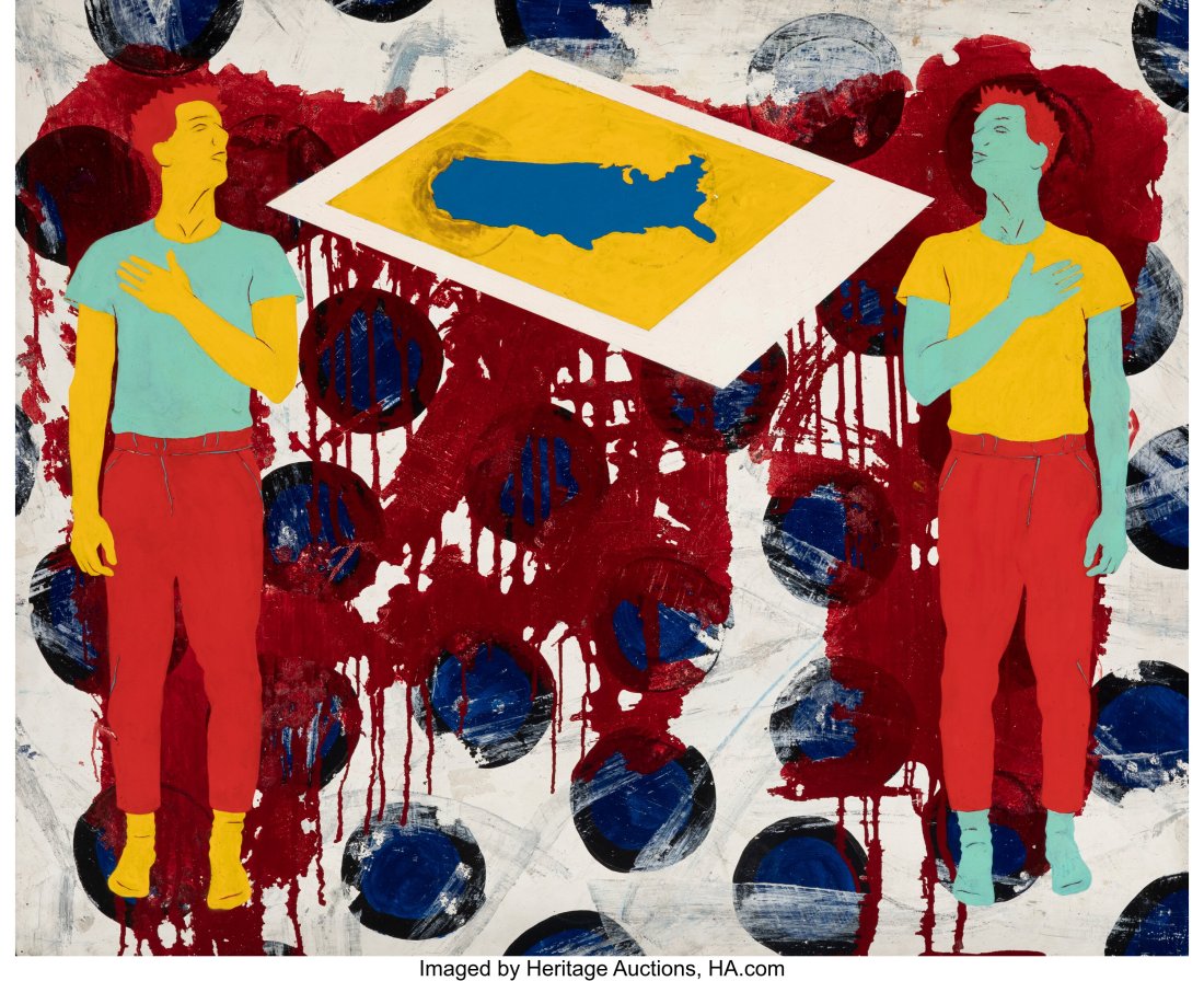 Jane Bauman (20th Century) The Stand, 1985 Acryl: Jane Bauman (20th Century) The Stand, 1985 Acrylic on aluminum 41 x 50-1/2 inches (104.1 x 128.3 cm) Signed, titled, and dated on the reverse&co