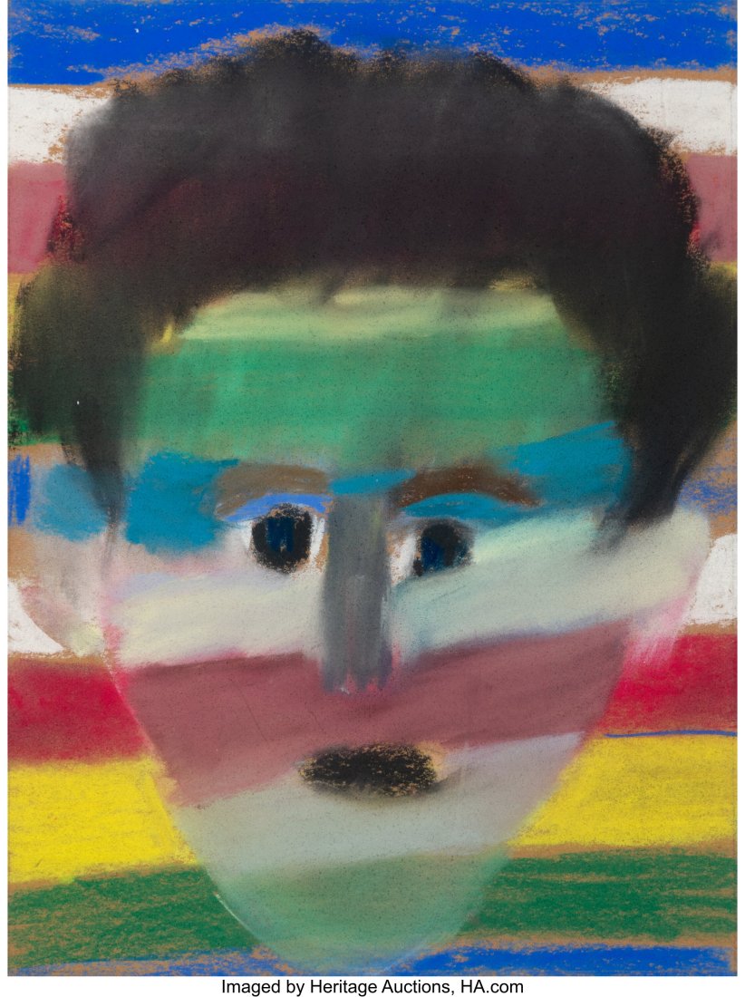 Lucas Samaras (b. 1936) Man's Head (Self-Portrai: Lucas Samaras (b. 1936) Man's Head (Self-Portrait), 1961 Pastel on paper 12 x 9 inches (30.5 x 22.9 cm) (sheet) Initialed and dated on the reverse: LS 11, 61 PROVENANCE: Zabriskie Gallery, New York; P