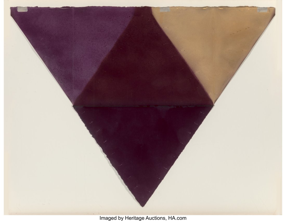Mon Levinson (1926-2014) Violet Triangle, 1979 M: Mon Levinson (1926-2014) Violet Triangle, 1979 Mixed media and staples on rag paper 23-1/2 x 30 inches (59.7 x 76.2 cm) (sheet) Ed. 3/2