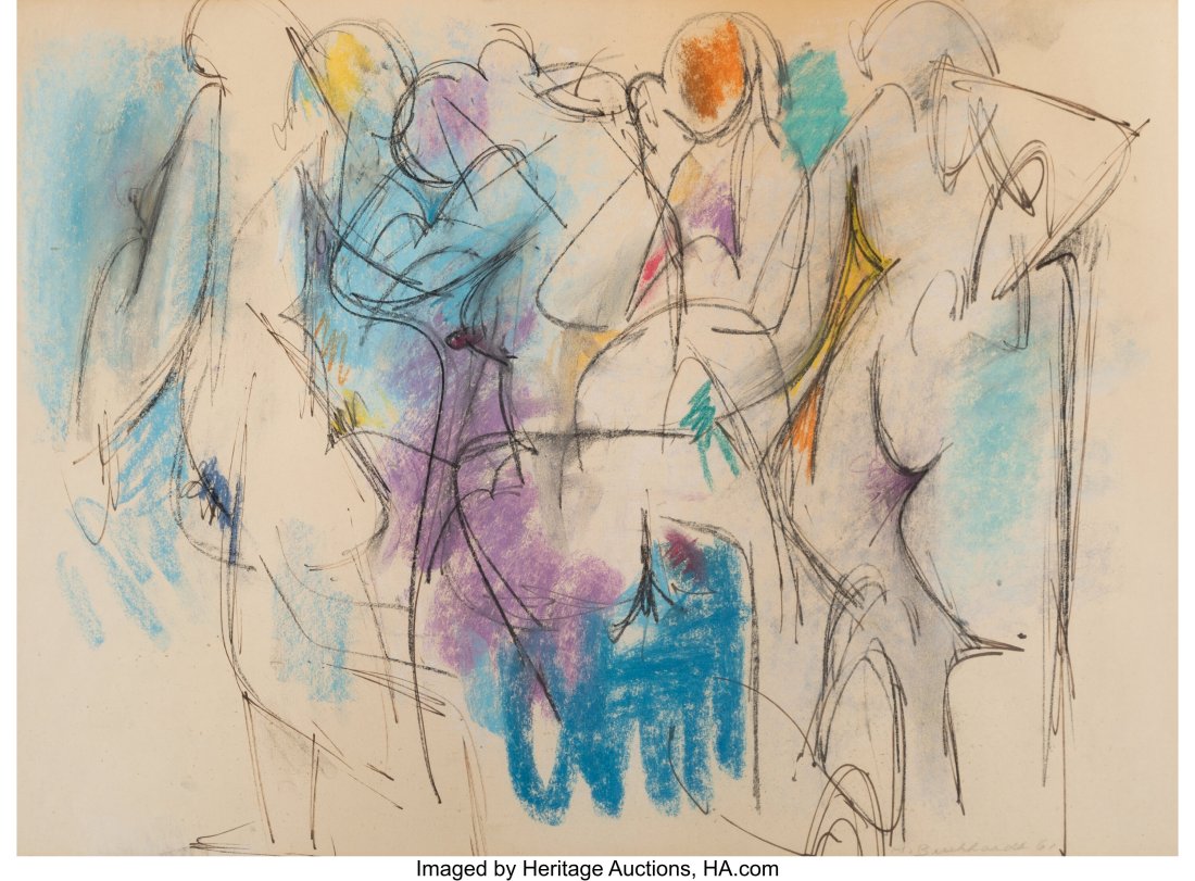 Hans Gustav Burkhardt (1904-1994) Untitled, 1961: Hans Gustav Burkhardt (1904-1994) Untitled, 1961 Pastel and charcoal on paper 17 x 23 inches (43.2 x 58.4 cm) (sight) Signed and dated lower right&col
