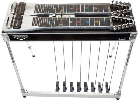 1970s Emmons Double 10 Black Pedal Steel Guitar.: 1970s Emmons Double 10 Black Pedal Steel Guitar. Appears to be all original, and all comp