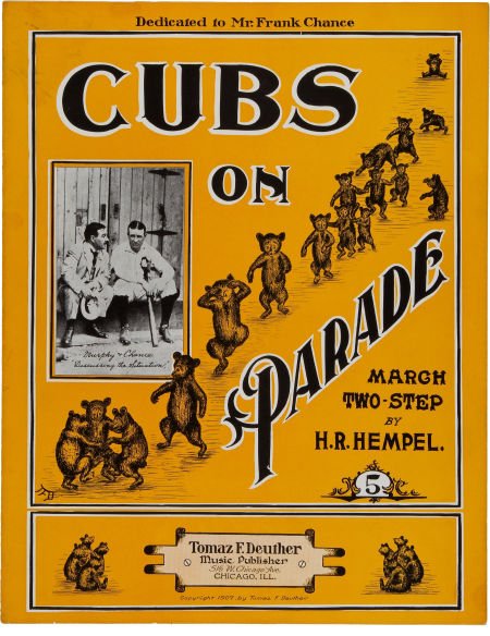 1907 "Cubs on Parade" Rare Sheet Music.: 1907 "Cubs on Parade" Rare Sheet Music. Cub fever in 190
