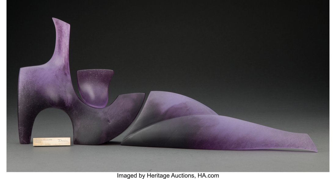 Annette Jalilova for Daum Pâte de Verre Eôs Sc: Annette Jalilova for Daum Pâte de Verre Eôs Sculpture, late 20th century Marks: AJ, Daum France, 154/350 9-3/4 x 23 inches (24.8 x 58.4 c