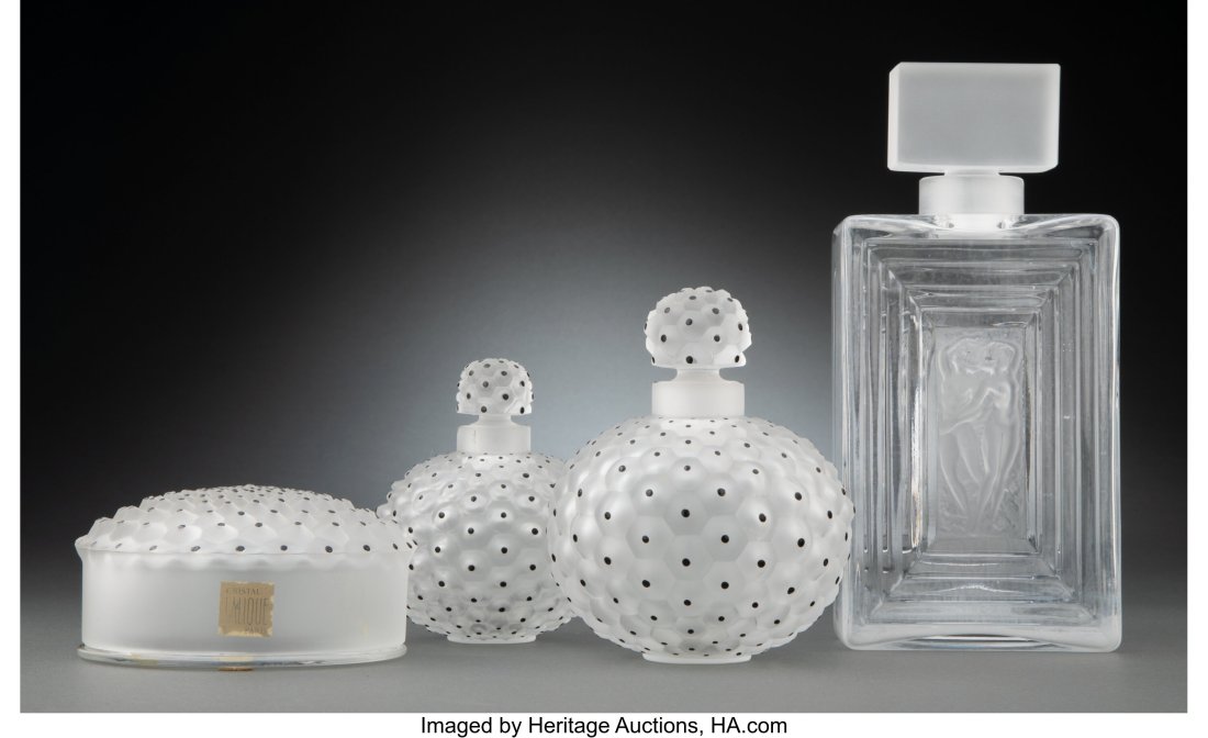 Four Lalique Clear and Frosted Glass Articles, p (1 of 3)