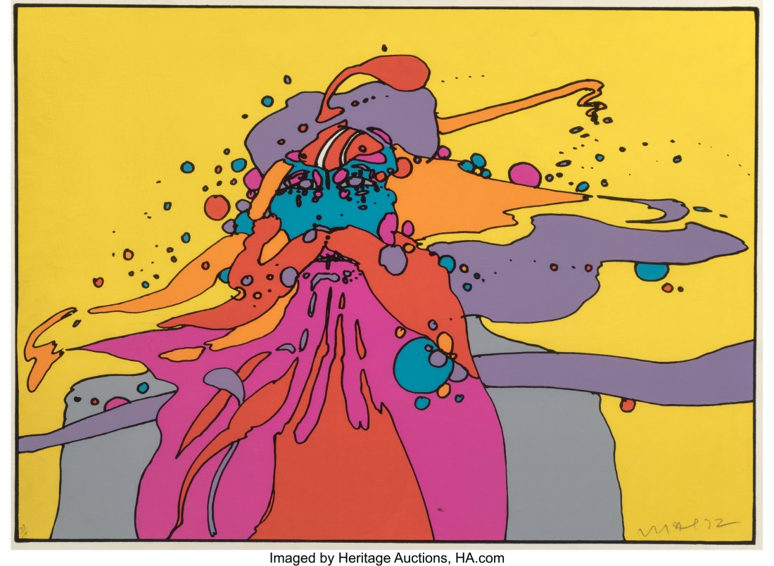 Peter Max (American, b. 1937) Knowledge Bliss Ab: Peter Max (American, b. 1937) Knowledge Bliss Absolute, 1972 Screenprint in colors on paper 20-3/4 x 28-1/2 inches (52.7 x 72.4 cm) (i