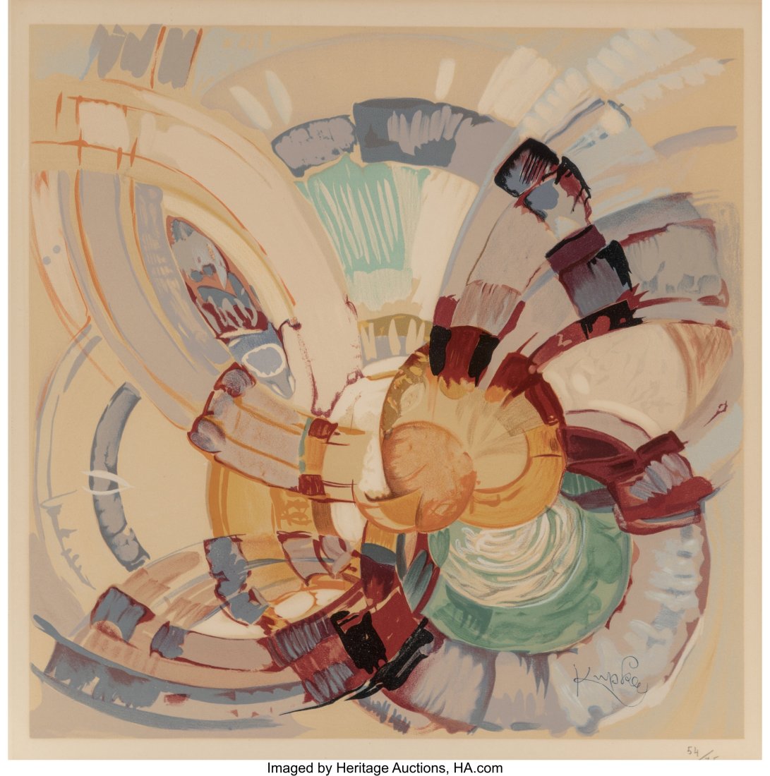 FrantiŠek Kupka (Czech, 1871-1957) Okolo Bodu L: FrantiŠek Kupka (Czech, 1871-1957) Okolo Bodu Lithograph in colors on paper 16-3/8 x 16-1/4 inches (41.6 x 41.3 cm) (image) Ed. 