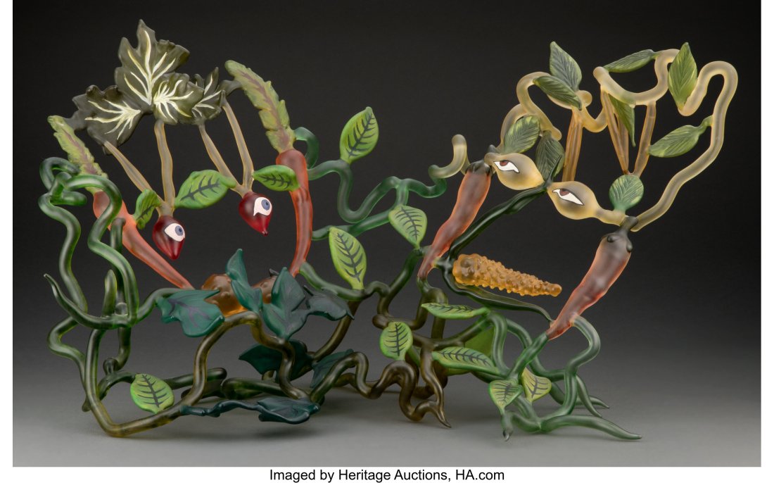 Ginny Ruffner (American, b. 1952) Untitled Lamp: Ginny Ruffner (American, b. 1952) Untitled Lamp worked and painted glass 16 x 30 x 12 inches (40.6 x 76.2 x 30.5 cm) HID03101062020 © 2023 He