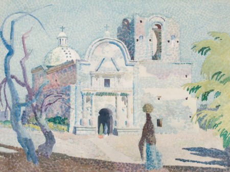 MILLARD SHEETS (American, 1907-1989) Tumacácori: MILLARD SHEETS (American, 1907-1989)Tumacácori Mission (San José)Watercolor