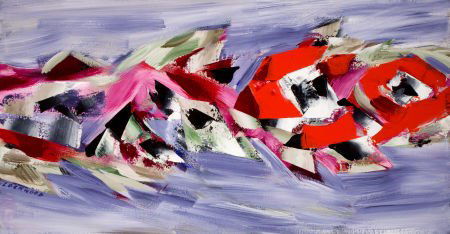 WARD LOCKWOOD (American, 1894-1963) Climactic As: WARD LOCKWOOD (American, 1894-1963)Climactic AscentOil on canvas50 x 26