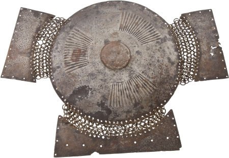 Rare 16th Century Ottoman Breastplate Armor.: Rare 16th Century Ottoman Breastplate Armor. The convex circular Ottoman breastplate armo