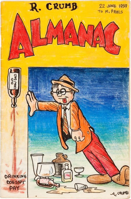 Robert Crumb "R. Crumb Almanac" Illustrated Lett: Robert Crumb "R. Crumb Almanac" Illustrated Letter to Marty Pahls (1959). 