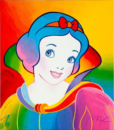 Peter Max Snow White Lithograph Print 383/500 (1: Peter Max Snow White Lithograph Print 383/500 (1994).</