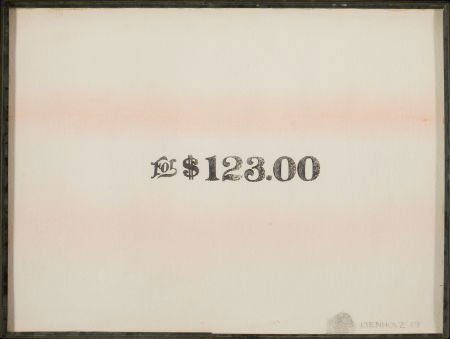 EDWARD KIENHOLZ (American, 1927-1994) For $123.0: EDWARD KIENHOLZ (American, 1927-1994)For $123.00, 1969Watercolor, pencil an