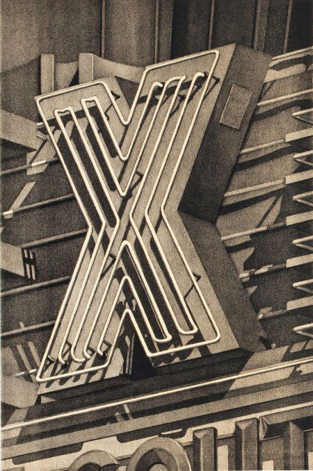 ROBERT COTTINGHAM (American, b. 1935) X, 1999 Li: ROBERT COTTINGHAM (American, b. 1935)X, 1999LithographImage: 25 x 16-3/