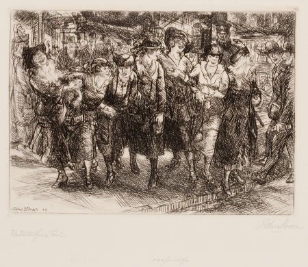 JOHN FRENCH SLOAN (American, 1871-1951) Return f: JOHN FRENCH SLOAN (American, 1871-1951) Return from Toil, 1915 Line etching