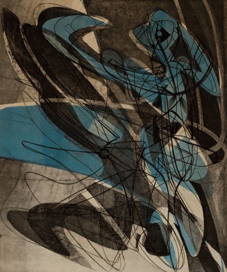 STANLEY WILLIAM HAYTER (British, 1901-1988) Jeux: STANLEY WILLIAM HAYTER (British, 1901-1988) Jeux d'eau, 1953 Color engraving