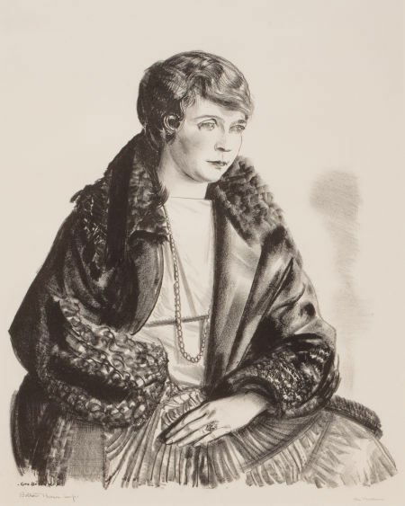 GEORGE WESLEY BELLOWS (American, 1882-1925) Port: GEORGE WESLEY BELLOWS (American, 1882-1925)Portrait of Mrs. Herb Roth, circa 19