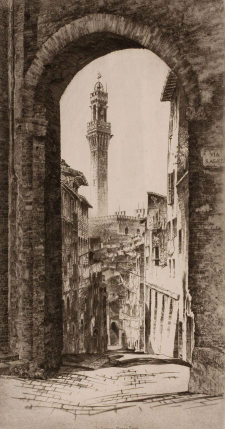 JOHN TAYLOR ARMS (American, 1887-1953) Pair: Pla: JOHN TAYLOR ARMS (American, 1887-1953)Pair: Place Plumereau Tours, 1925;