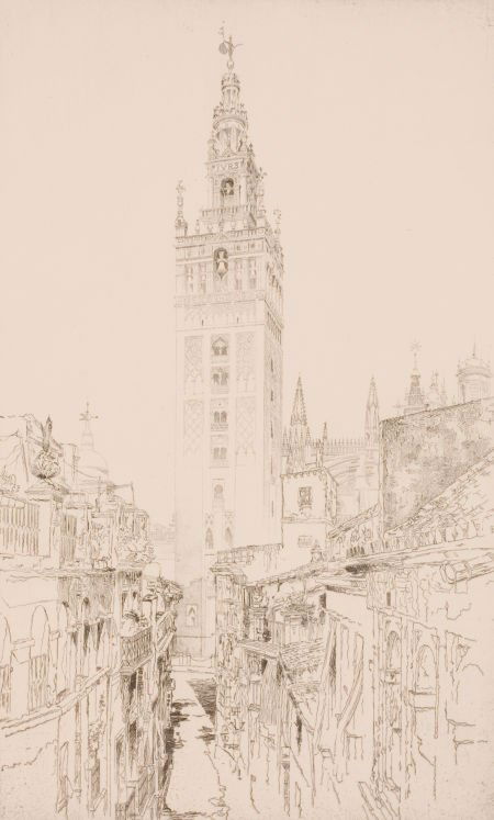 JOHN TAYLOR ARMS (American, 1887-1953) La Girald: JOHN TAYLOR ARMS (American, 1887-1953)La Giralda, Sevilla, 1924EtchingI