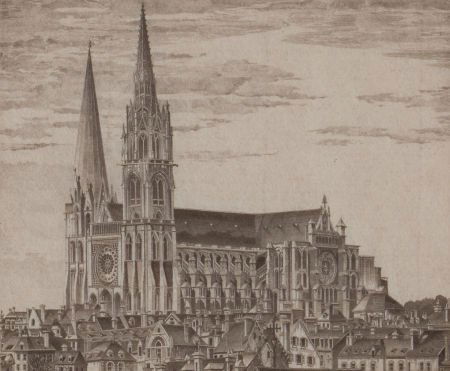 JOHN TAYLOR ARMS (American, 1887-1953) Chartres: JOHN TAYLOR ARMS (American, 1887-1953)Chartres Cathedral, 1948Etching I