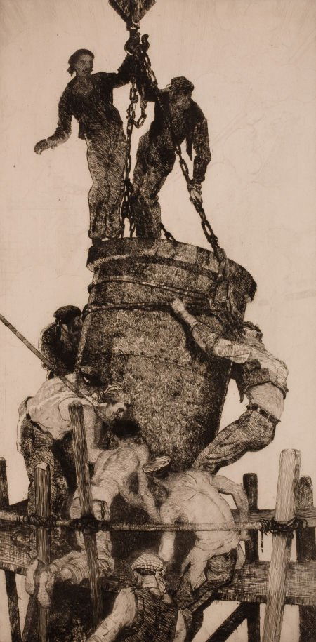 JAMES EDWARD ALLEN (American, 1894-1964) Brazili: JAMES EDWARD ALLEN (American, 1894-1964)Brazilian Builders, 1933Etching