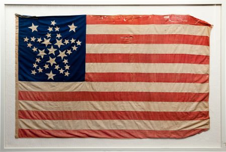 Variant "Great Star" 34 Star Civil War Flag.: Variant "Great Star" 34 Star Civil War Flag. 56" on the hoist and 87" on the fly, double