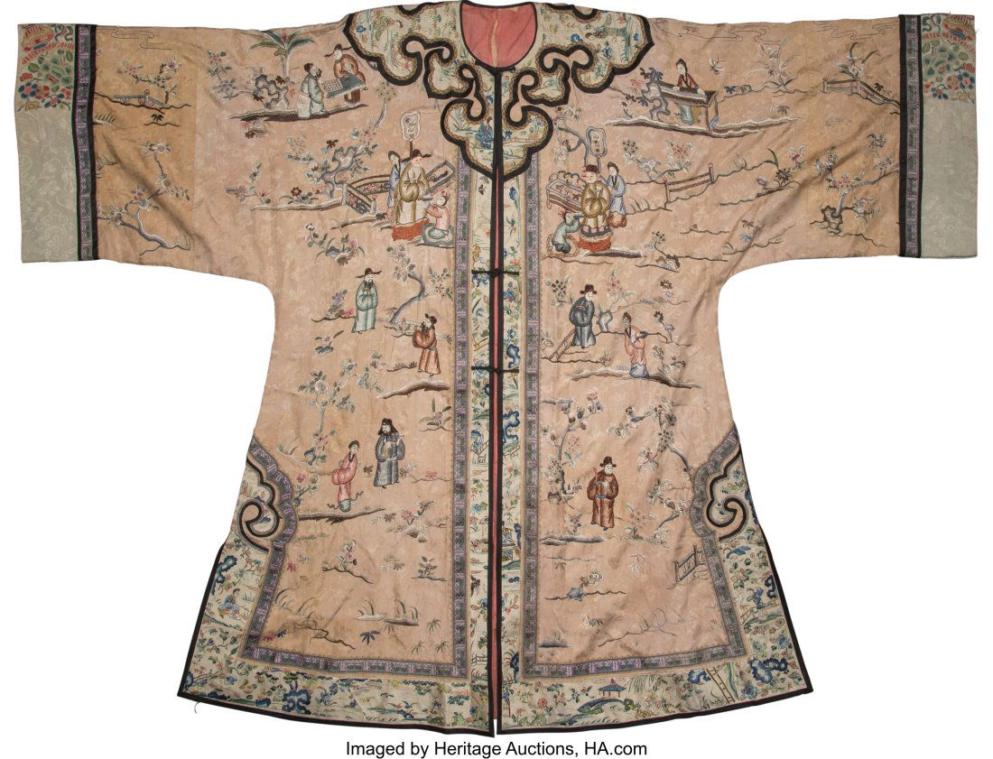 A Chinese Light Pink Ground Embroidered Silk Jac (1 of 2)