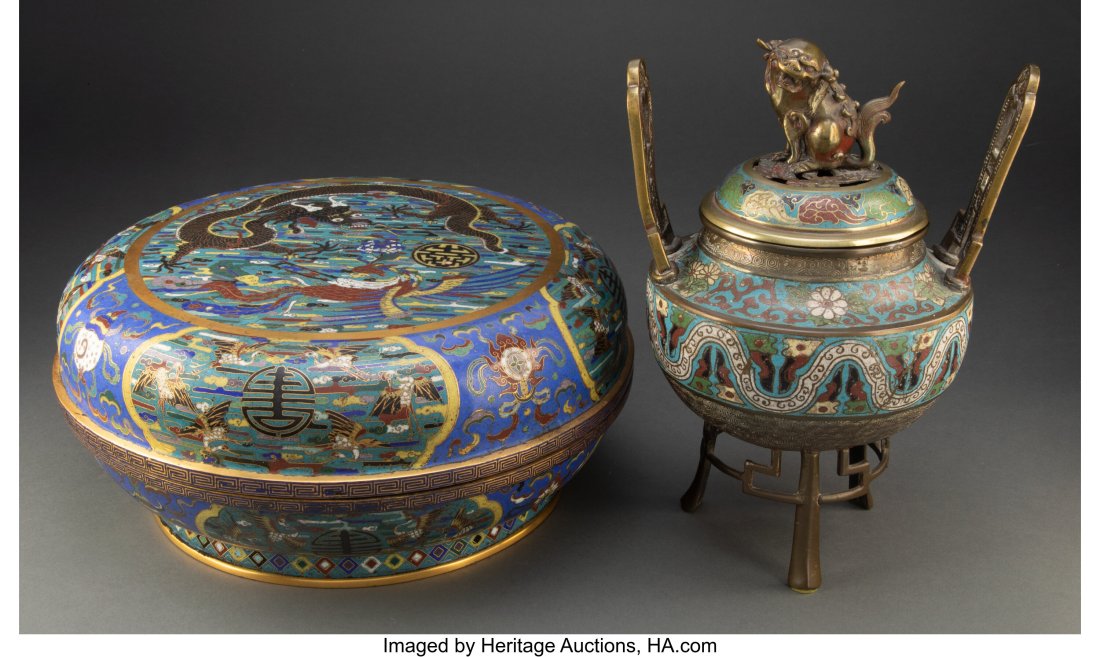 Two Asian Enameled Articles, late 19th and early (1 of 3)