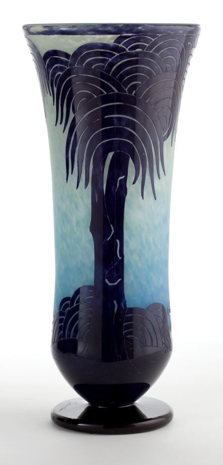 A SCHNEIDER GLASS PALMIERS VASE Charles Schneid: A SCHNEIDER GLASS PALMIERS VASE Charles Schneid