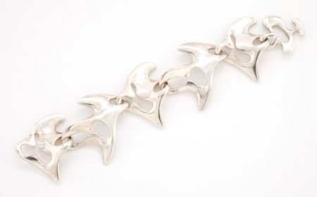A GEORG JENSEN SILVER BRACELET BY HENNING KOPPEL: A GEORG JENSEN SILVER BRACELET BY HENNING KOPPEL Designed by Henning Koppel (Danish,