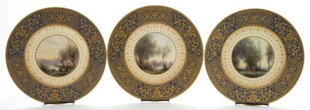 A SET OF TWELVE ROYAL WORCESTER PORCELAIN PLATES: A SET OF TWELVE ROYAL WORCESTER PORCELAIN PLATES FOR TIFFANY Royal Worcester, Worcest