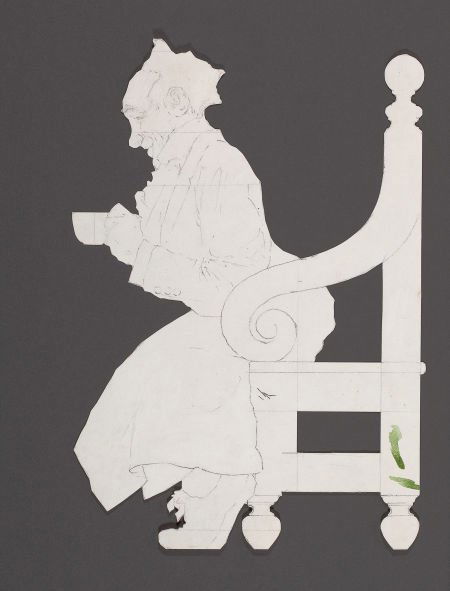 MAXFIELD PARRISH (American, 1870-1966) Seated Ma: MAXFIELD PARRISH (American, 1870-1966)Seated Man Drinking Tea, British War Relief