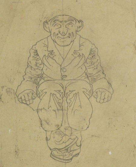 MAXFIELD PARRISH (American, 1870-1966) Seated Ma: MAXFIELD PARRISH (American, 1870-1966)Seated Man, Collier's Magazine preliminary c