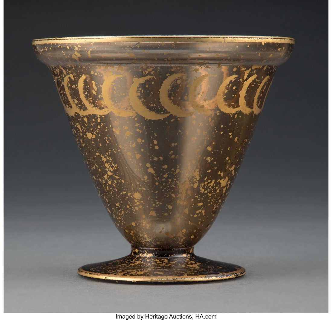 Daum Partial Gilt Glass Vase, circa 1920 Marks: Daum Partial Gilt Glass Vase, circa 1920 Marks: DAUM NANCY (Cross of Lorraine) FRANCE 4-7/8 inches (12.4 cm) Vase accompanied by Daum: Masters of Frenc
