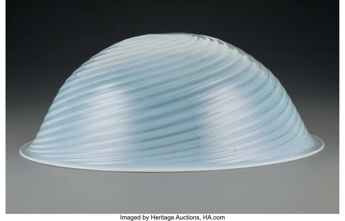 Large Tiffany Studios Opalescent Glass Shade, ci: Large Tiffany Studios Opalescent Glass Shade, circa 1910 Marks: L.C.T. Favrile, S292 4-1/2 x 14-3/8 inches (11.4 x 36.4 cm) HID03