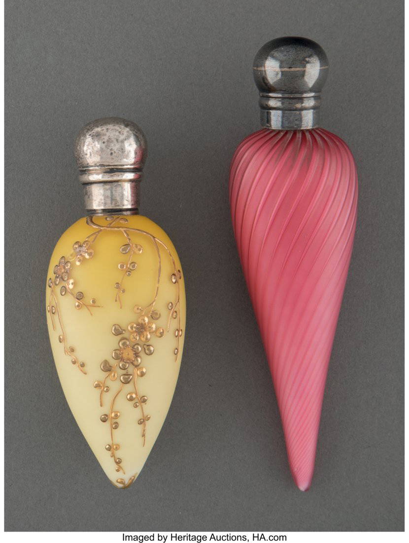 79355 Two Victorian Glass Perfume Bottles, Late 19th C Auction