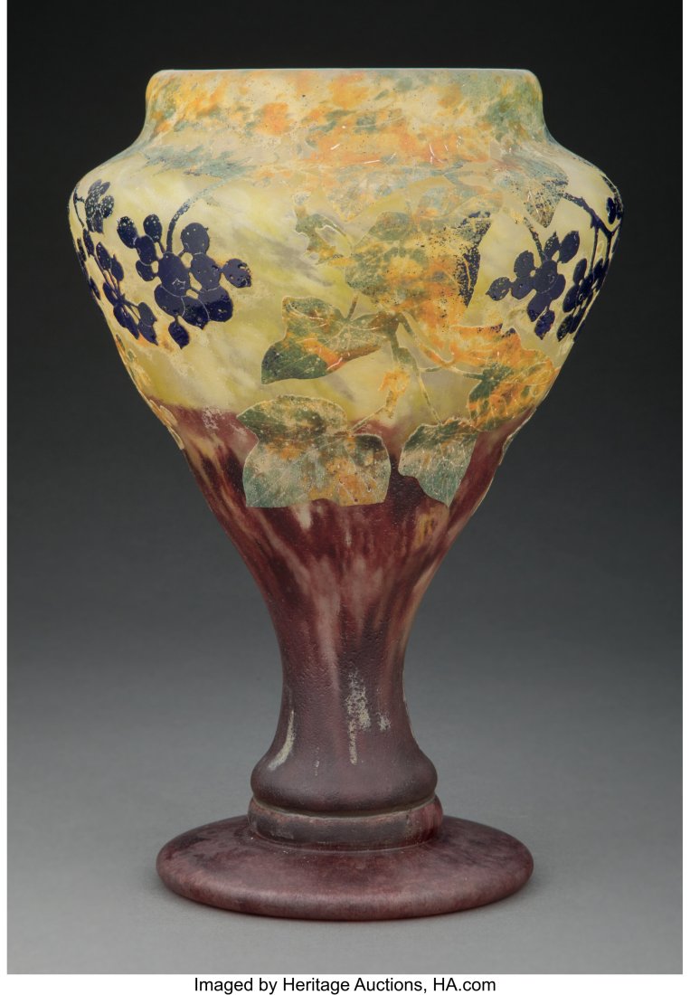 Large Daum Cameo Glass Berries Vase, circa 1900: Large Daum Cameo Glass Berries Vase, circa 1900 Marks: DAUM, (Cross of Lorraine), NANCY 12 inches (30.5 cm) HID03101062020 © 2023 Heritage Aucti