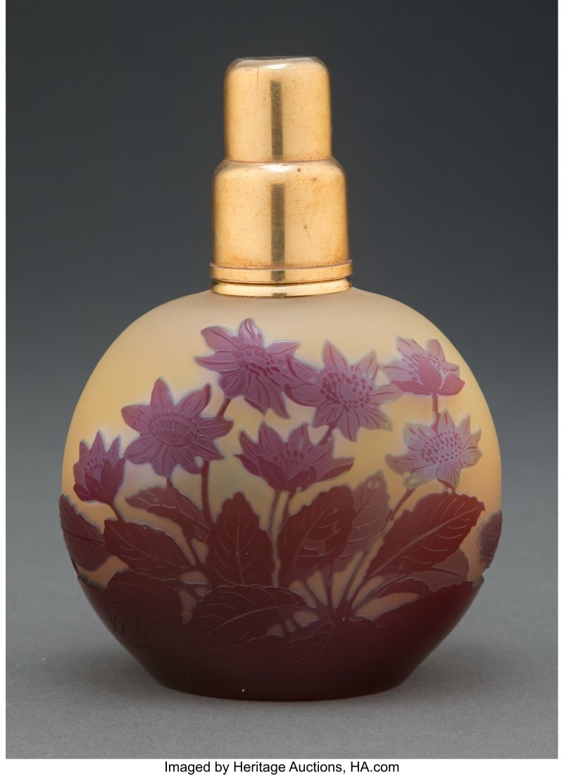 Gallé Cameo Glass Floral Perfume Burner, circa : Gallé Cameo Glass Floral Perfume Burner, circa 1910 Marks: Gallé 6 inches (15.2 cm) HID03101062020 © 2023 Heritage Auctions | All Rights Reserved