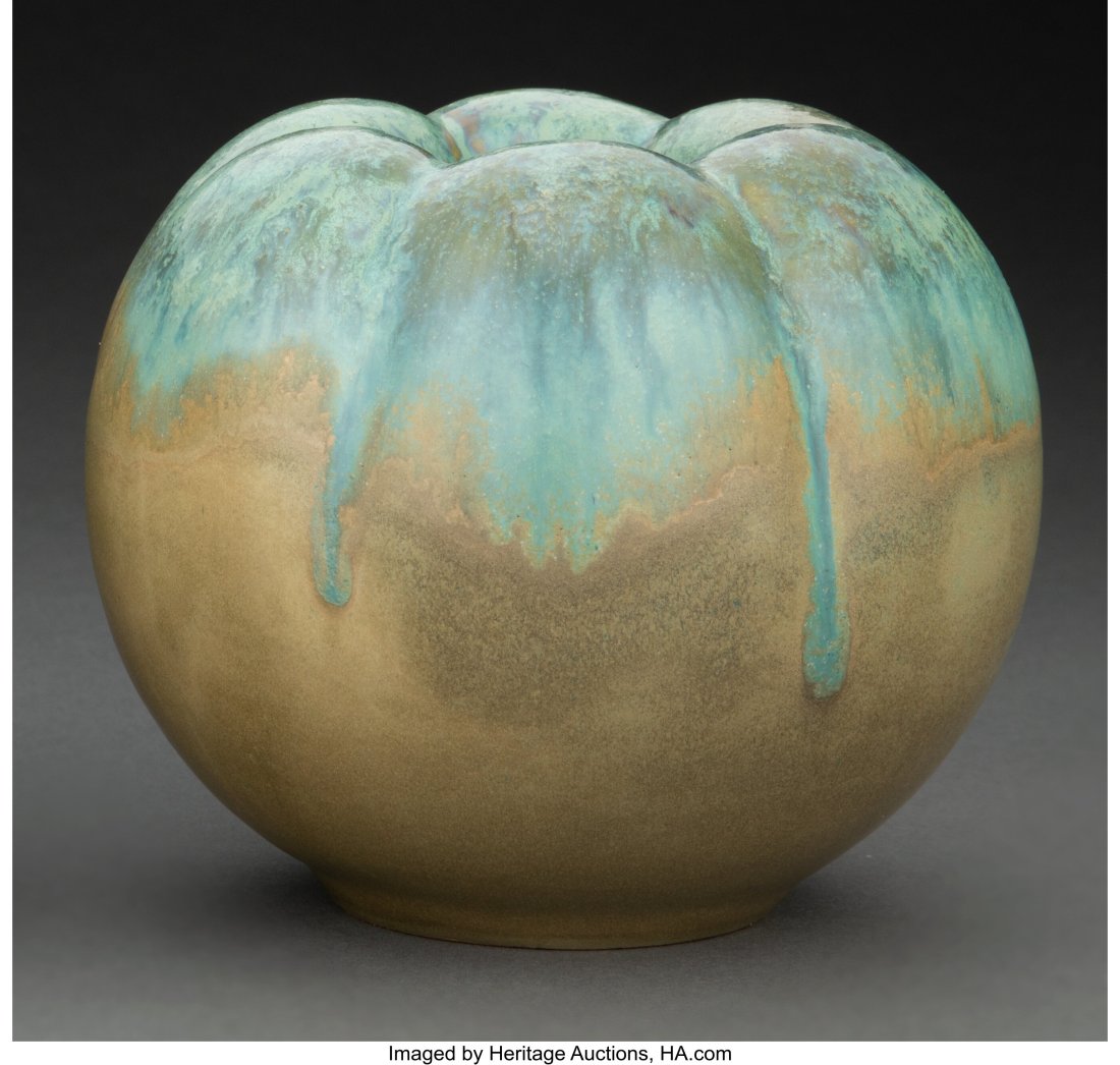 Fulper Pottery Glazed Ceramic Bell Pepper Vase,: Fulper Pottery Glazed Ceramic Bell Pepper Vase, circa 1910 Marks: FULPER 4-3/8 x 4-1/2 inches (11.0 x 11.4 cm) HID03101062020 © 2023 Heritage Auctions